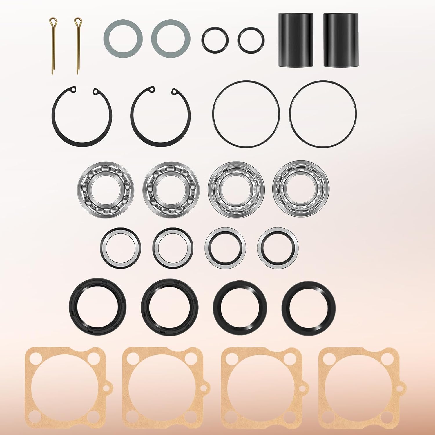 YMT Rear Axle Bearings Seals Kit Fits for Vw Type 1 Bug Karmann GHIA, for Type 3 Squareback Fastback Notchback Beetle IRS Axles 1968-1979