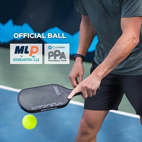 Miniatura 2 de Vulcan  Pelota oficial de pickleball VPRO Flight Outdoor de The PPA Tour & MLP  Paquete de bolas de 3, 6, 12, 36 y 100  Amarillo de alta visibilidad