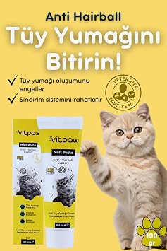 Malt Paste 100 Gr.(KEDİLER İÇİN KUSMA VE TÜY YUMAĞI OLUŞUMU ÖNLEYİCİ MALT MACUN) Kedi Maltı