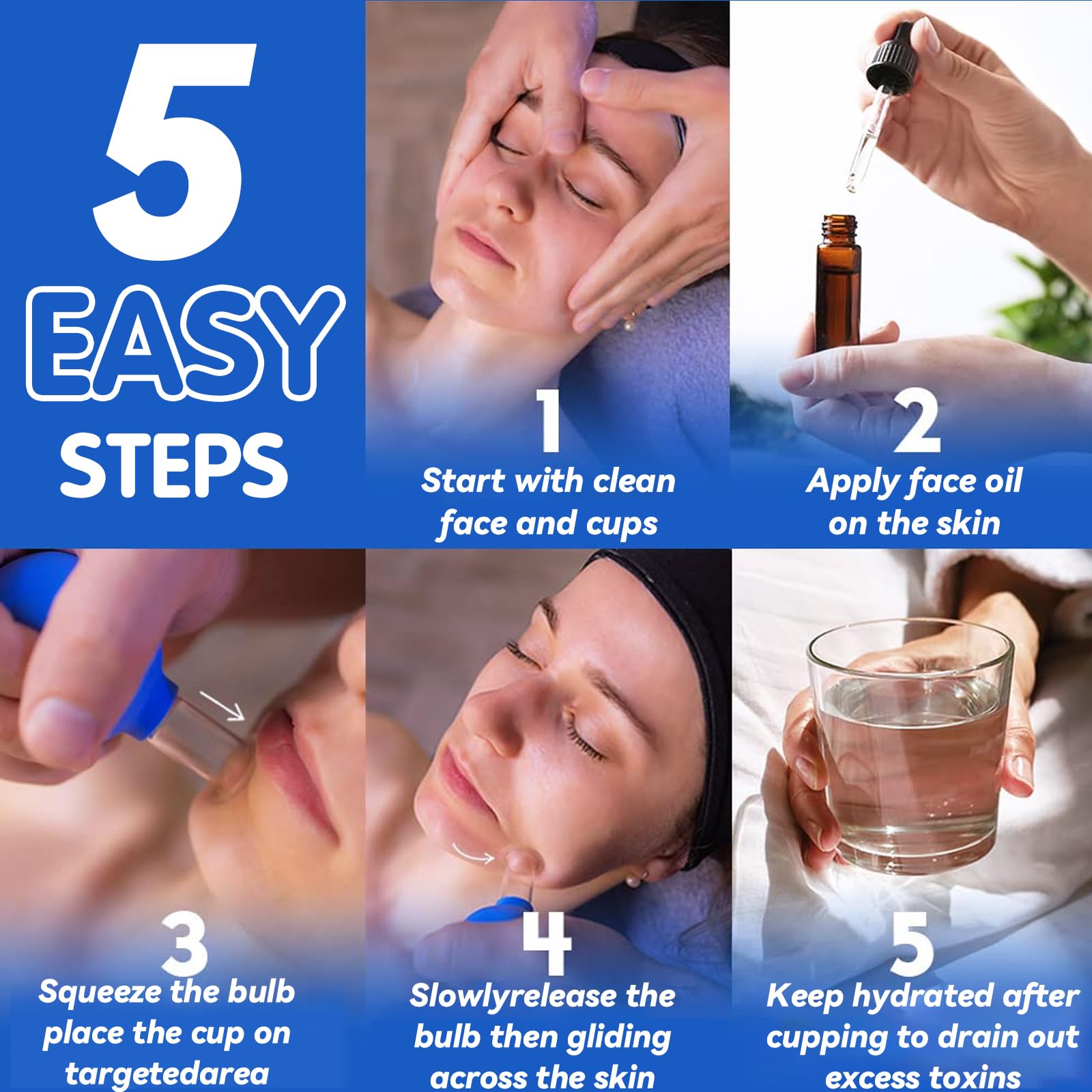 Cupping Set,4 Stück Kunststoff Schröpfgläser mit Saugball, Facial Cupping Set Schröpfen mit starker Saugleistung Massage Hautpflege Werkzeug für jede Körperstelle Schröpfset Kleines Gesicht Schröpfge