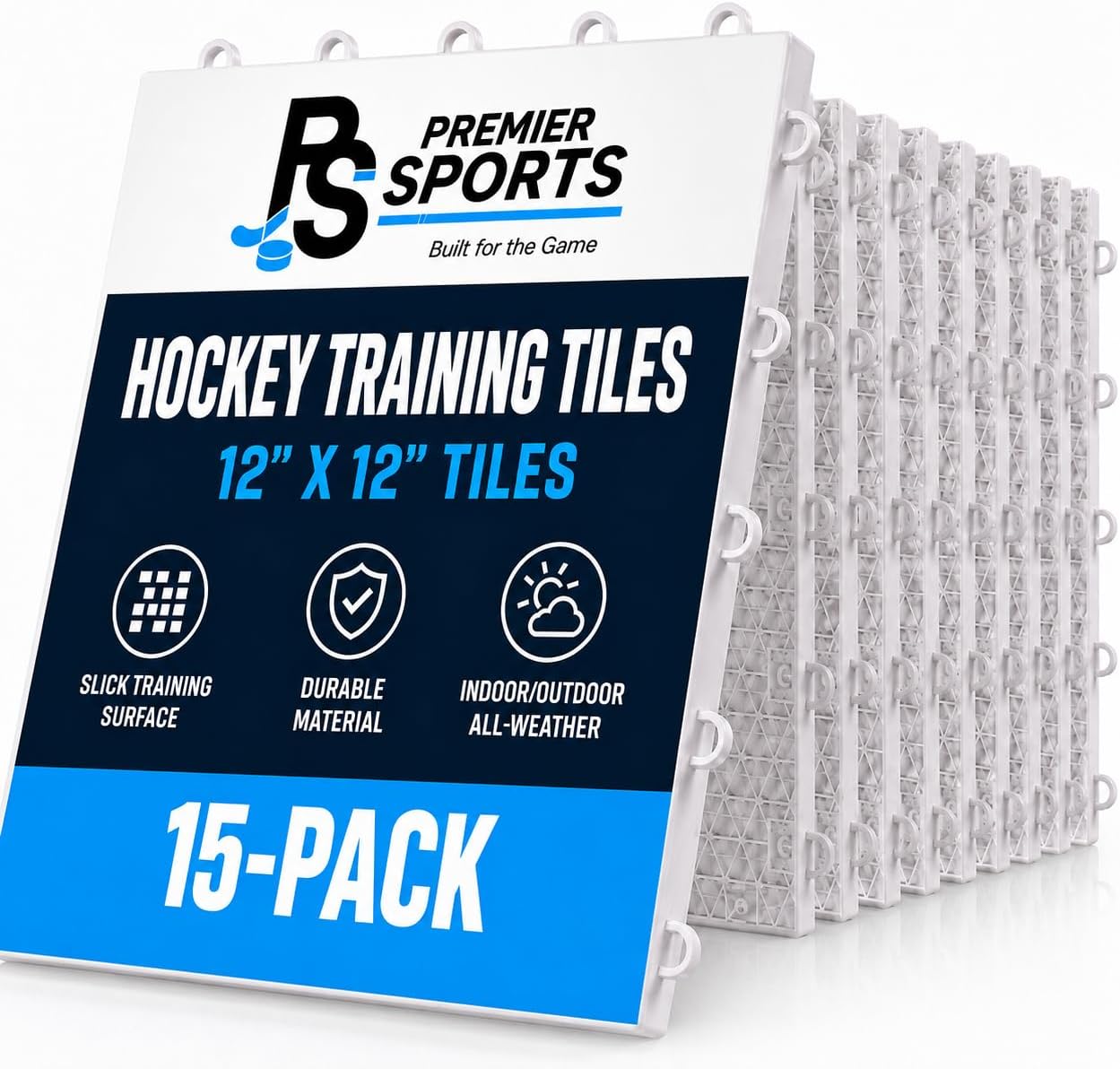 Hockey Flooring Tiles for Training 12 x 12“, Training Equipment, 15 Pack | Hockey Floor Mat for Creating Training Space – for Hockey Stickhandling and Shooting Practice
