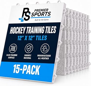 Premier Sports Hockey Flooring Tiles for Training - 15 Pack of 12 x 12 Hockey Floor Mat for Creating Training Space - Hockey Training Equipment for Hockey Stickhandling and Shooting Practice