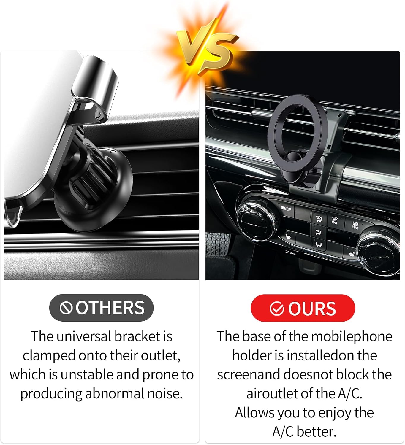 Car Phone Holder for 2024 2025 2026 Chevrolet Trax Accessories, 360° Rotation Phone Mount Compatible with MagSafe, Cell Phone Holder Does Not Affect Air Vent