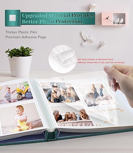 Miniatura 25 de Álbum de fotos autoadhesivo para fotos de 3 x 5, 4 x 6, 5 x 7, 8 x 10, 40 páginas, cubierta de lino con ventana de exhibición, libro de fotos, Negro