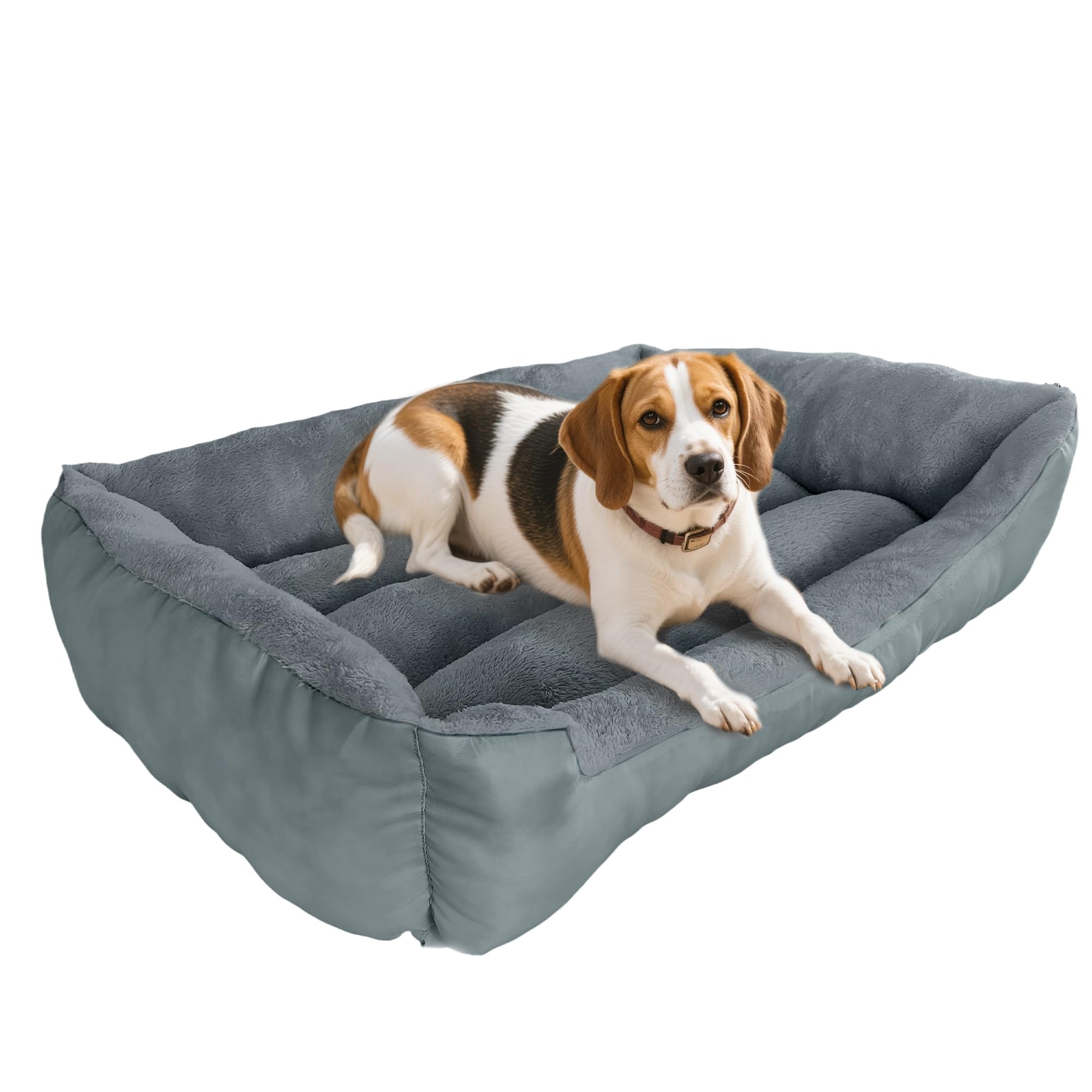 Grennswick Calming Dog Bed, Cat Bed Soft Anti-Anxiety Pet Bed with Non-Slip Bottom, Machine Washable for Labrador, German Shepherd, Golden Retriever, Teddy, and More (Grey, M) — image 1
