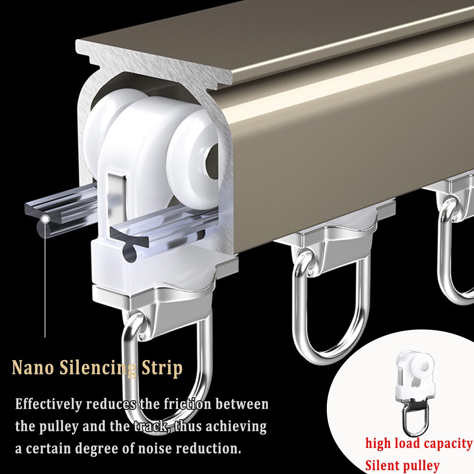 Aluminiowe karnisze, cicha szyna przesuwna do sufitu i ściany, uchwyt ścienny do dzielenia pokoju, biura, salonu, sypialni, na balkon - 180 cm