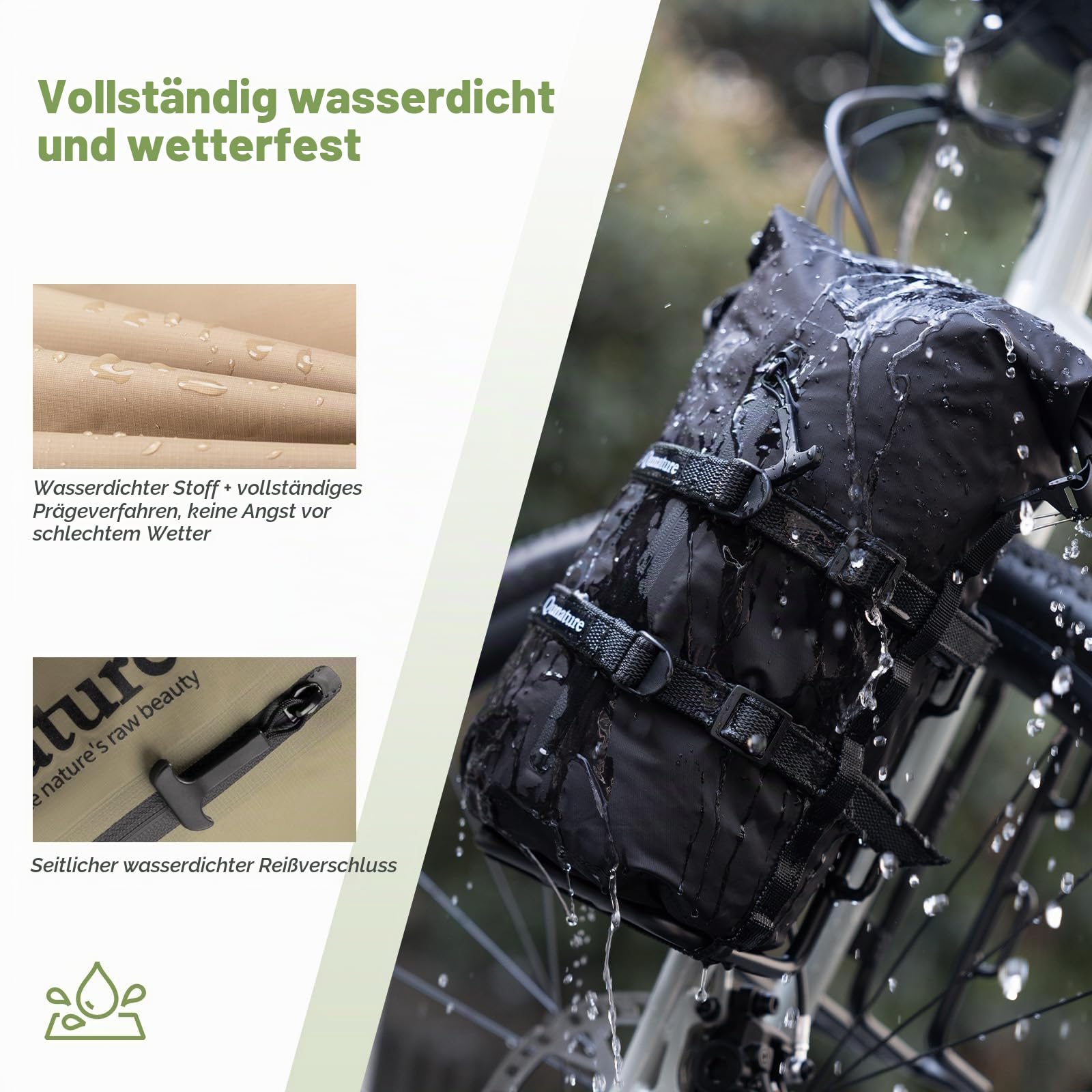 Lenkerhalter und Fahrradtasche Bikepacking Set Wasserdichter Kompressionssack mit Lenkerhalterung Leicht Flexibel Vielseitig Montierbar für Rennrad, MTB & Gravel