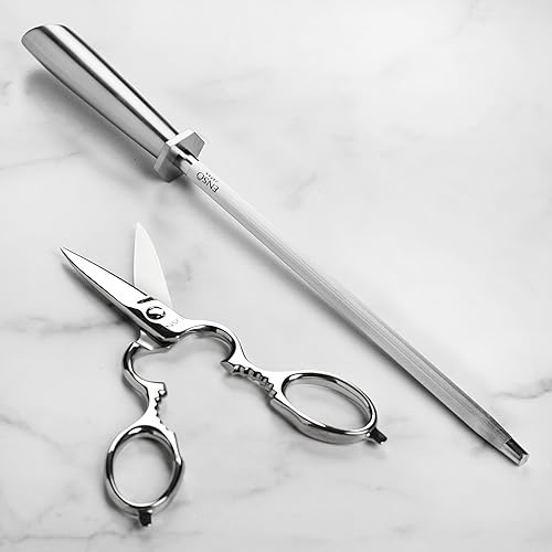 Vista 5 de Enso Juego de cuchillos HD de 16 piezas, fabricado en Japón, acero inoxidable de damasco martillado VG10 con bloque de ceniza oscura Bloque