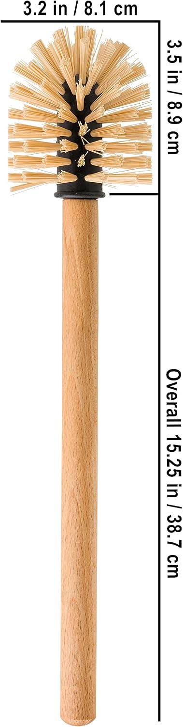 REDECKER Oiled Beechwood Toilet Brush with Replaceable Head, Made in Germany - Toilet Brush Natural Fibers Replaceable Head - Wood Handle Toilet Cleaning Brush - Wooden Toilet Brush