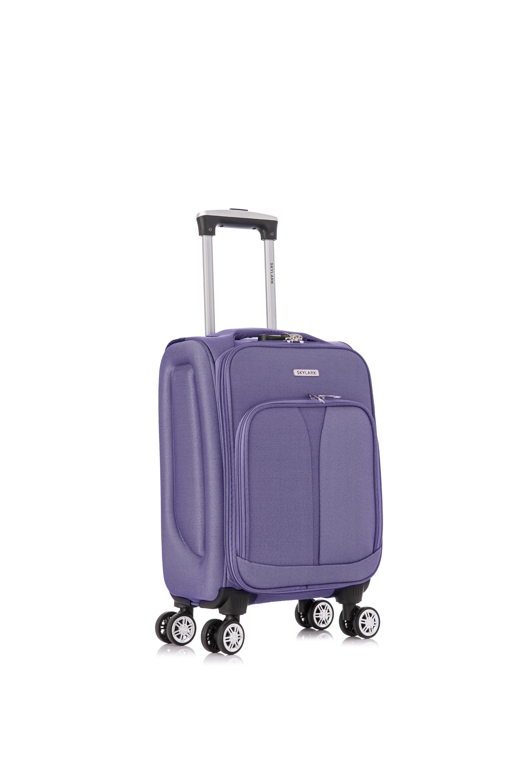 SKYLARK LUGGAGECabin Carry on Suitcase 20" Lightweight 4 Wheels Spinner 3-Digit Combination Lock Soft Shell Luggage Hand Luggage Flight Bag for EasyJet Ryanair Birtish Airways and All Other Airlines 55x35x20