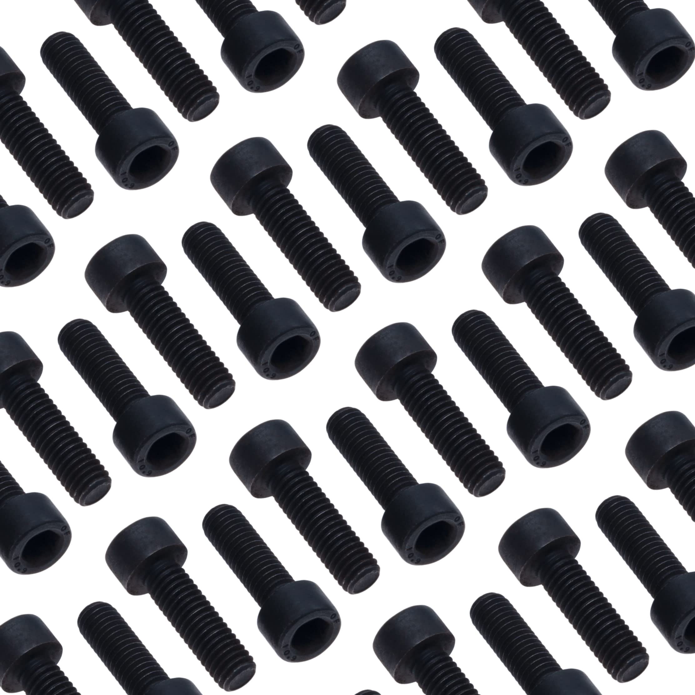 Cilindro Hex Tappo La Testa Viti M6x20 (Quantità da 10) Grado D'acciaio 10.9 Esagono Presa Chiave a Brugola Bulloni Elementi di Fissaggio del Filo Cilindrica DIN912 Nero (6mm x 20mm)