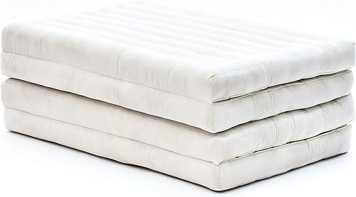 Miniatura 22 de Leewadee - Colchón tailandés plegable grande, 82 x 46 x 3 pulgadas, cama de invitados, cama triple plegable, cojín de masaje tailandés TV asiento de