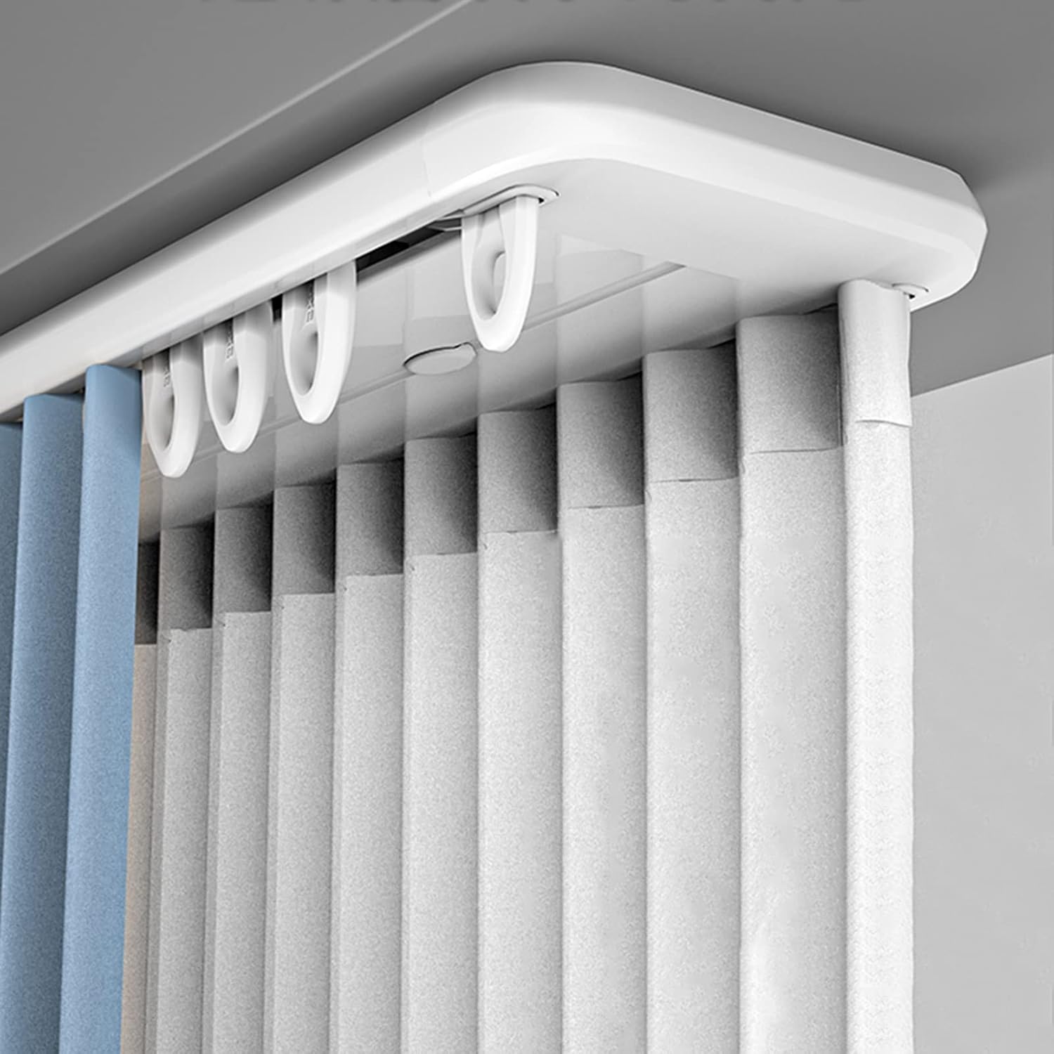 Double Aluminum Ceiling Curtain Track, Silent Sliding Ceiling Curtain Track, Heavy Duty Ceiling Track For Curtains, 1.0m, 1.50m, 2.0m, 2.50m, 3.0m, 3.50m, 4.0m, 4.50m, 5.0m(Size:3.50m), White