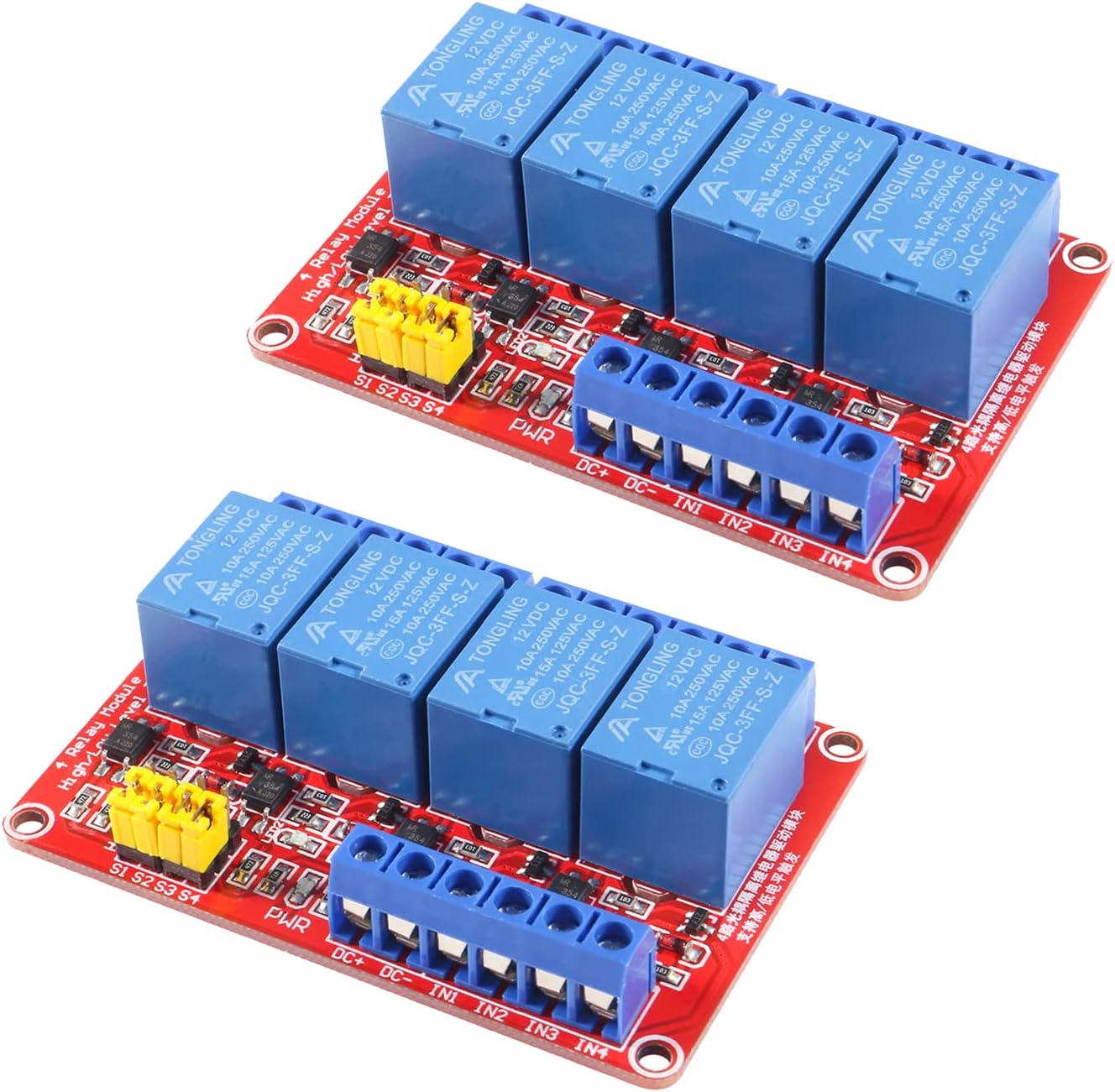 2pcs DC 12V Relay Module 4 Channel