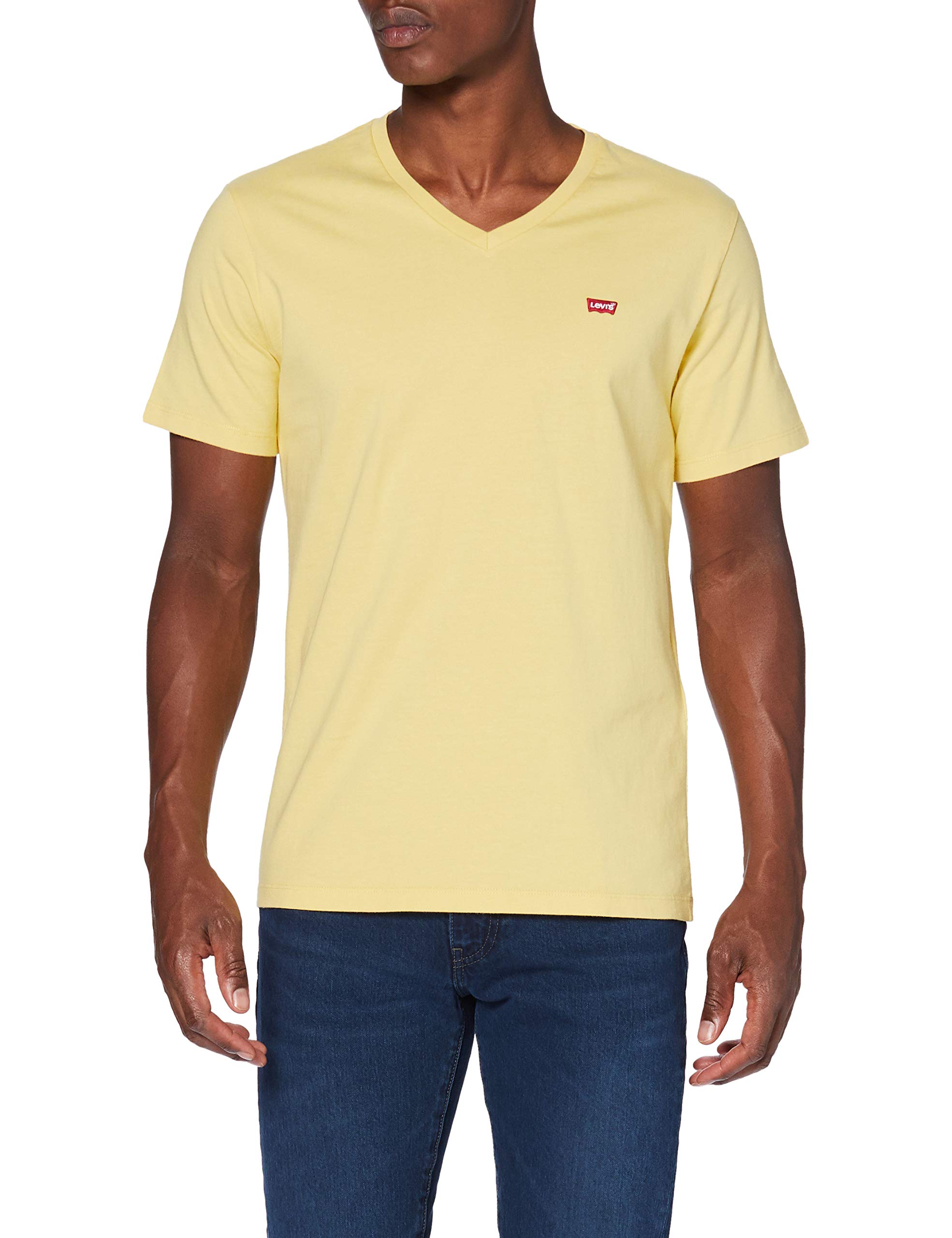 Levi's Herren Original Housemark V-Neck T-Shirt Dusky Citron (Geld) L