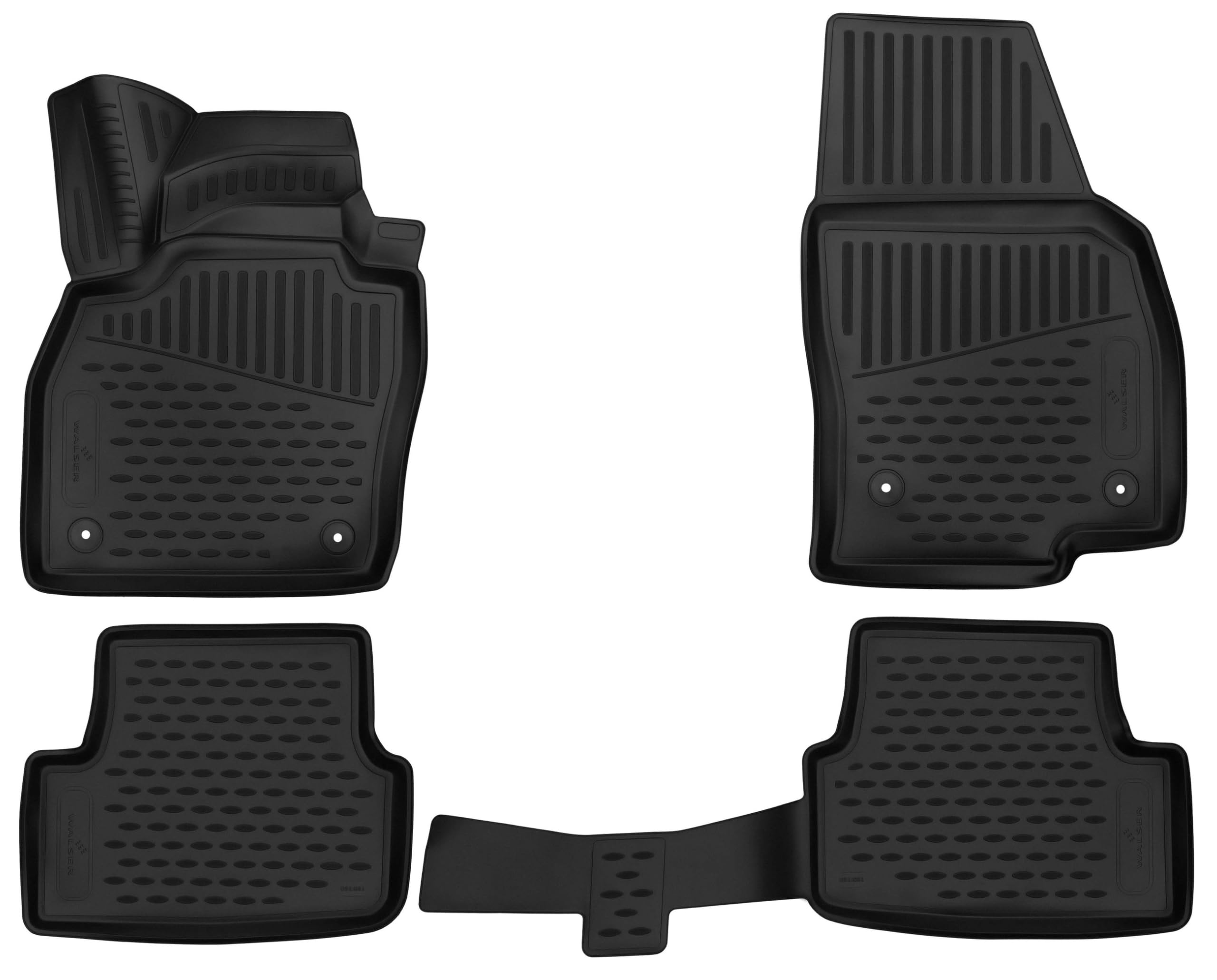 WALSER XTR Gummi Fussmatten Auto für Seat Ibiza V (KJ1) 2017-Heute, 100% passgenaue Auto Fußmatten, robuste Universal Fußmatte Auto, Gummimatten Auto, Auto Fussmatten Gummi
