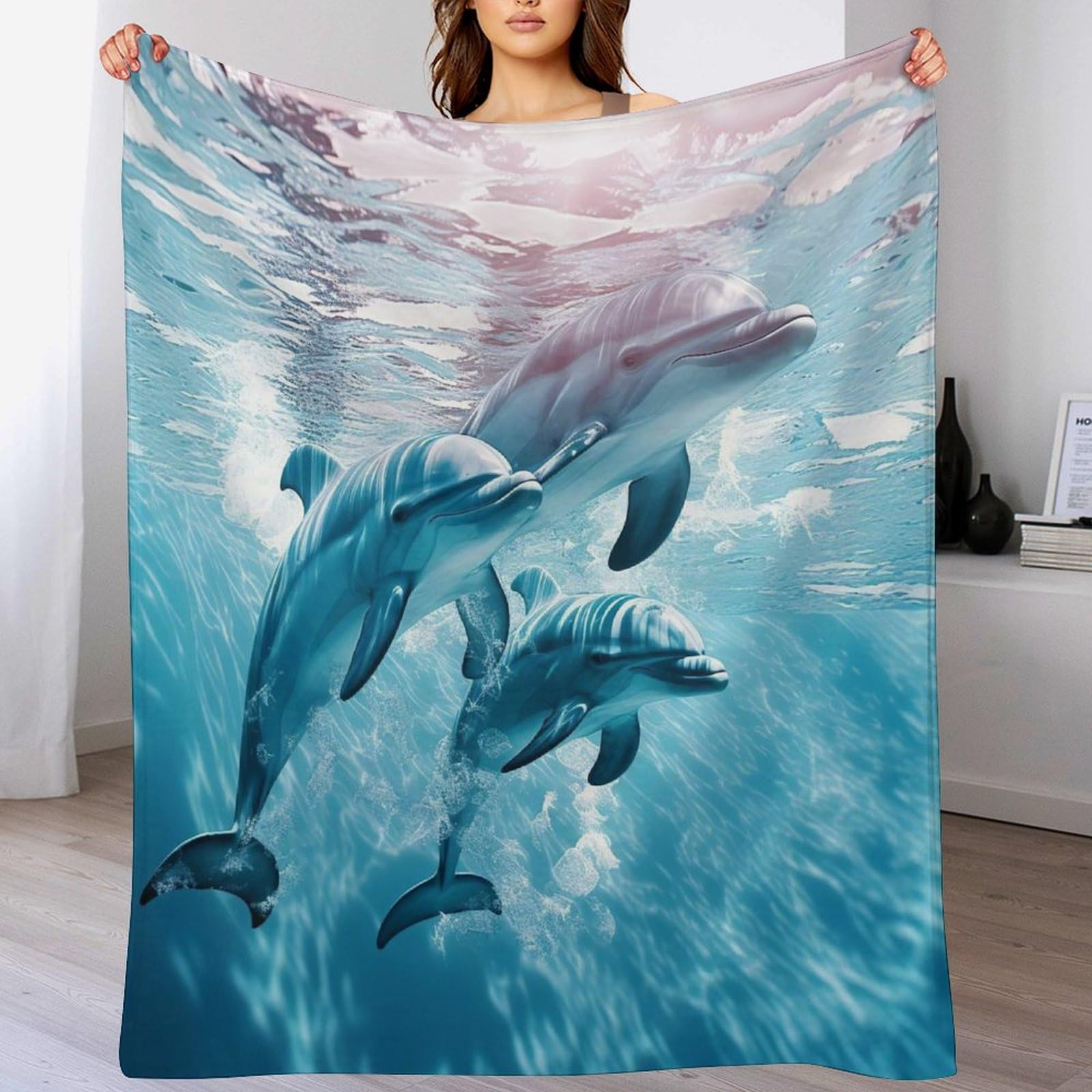 Couverture dauphin lavable en machine pour éliminer la fraîcheur du soir