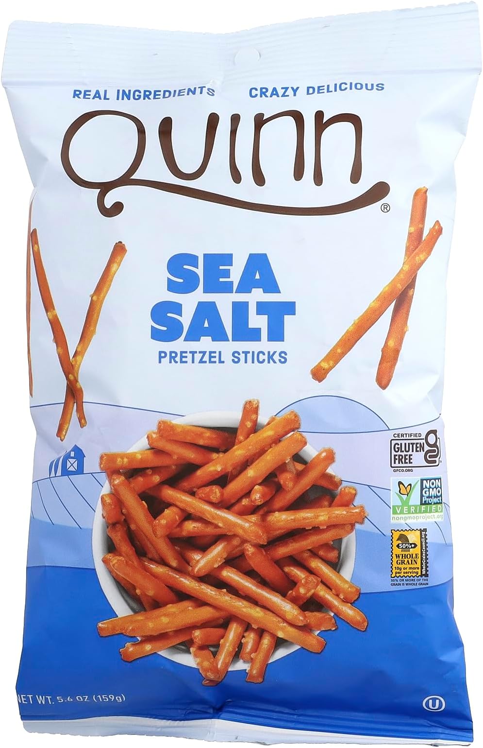 Quinn, Pretzel Sticks Sea Salt, 5.6 Ounce
