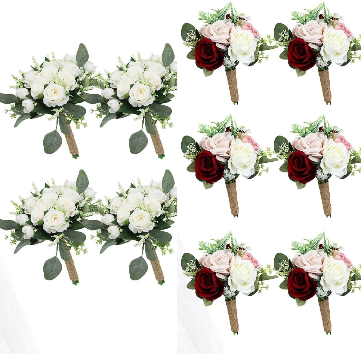 HOMENERGY Set of 10 Bridesmaid Bouquets for Wedding Home