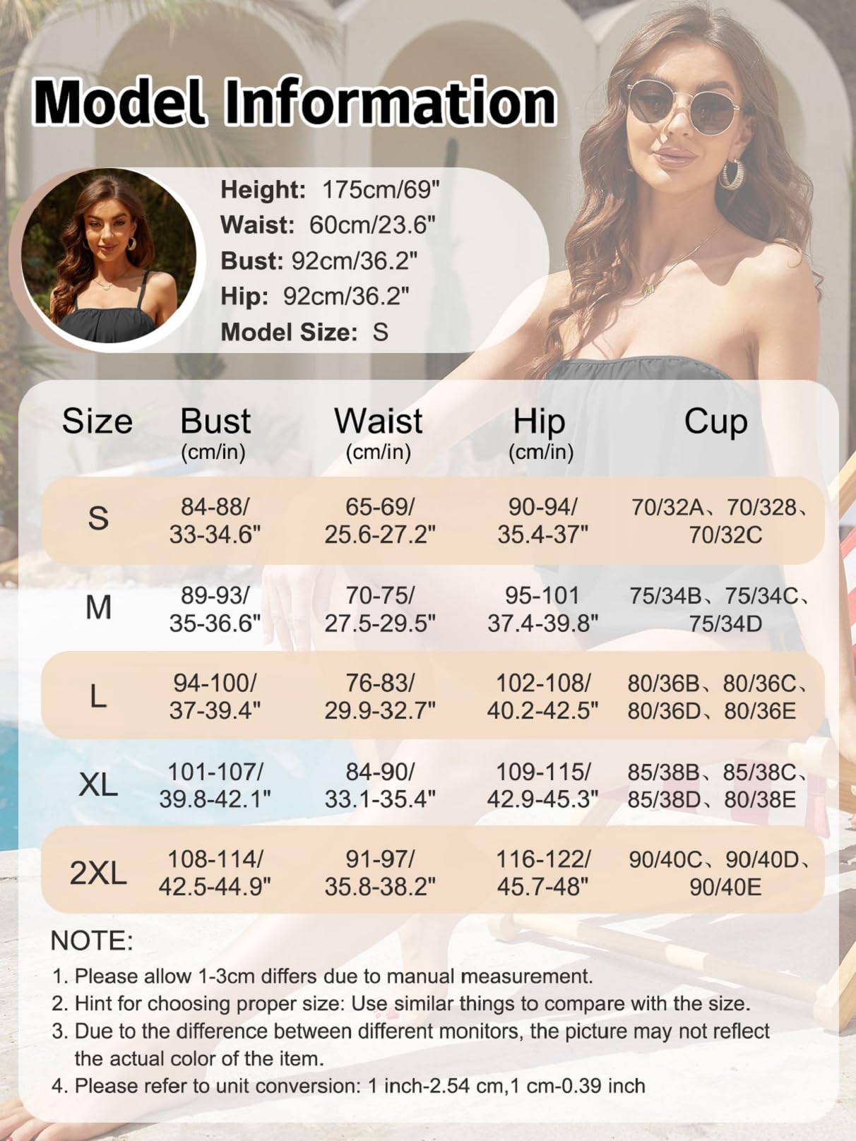 CheChury Tankini Sets Mujer Traje de Baño 2 Piezas Verano Push Up Bañador Cintura Alta Talla Grande Ropa de Playa Estampado Floral
