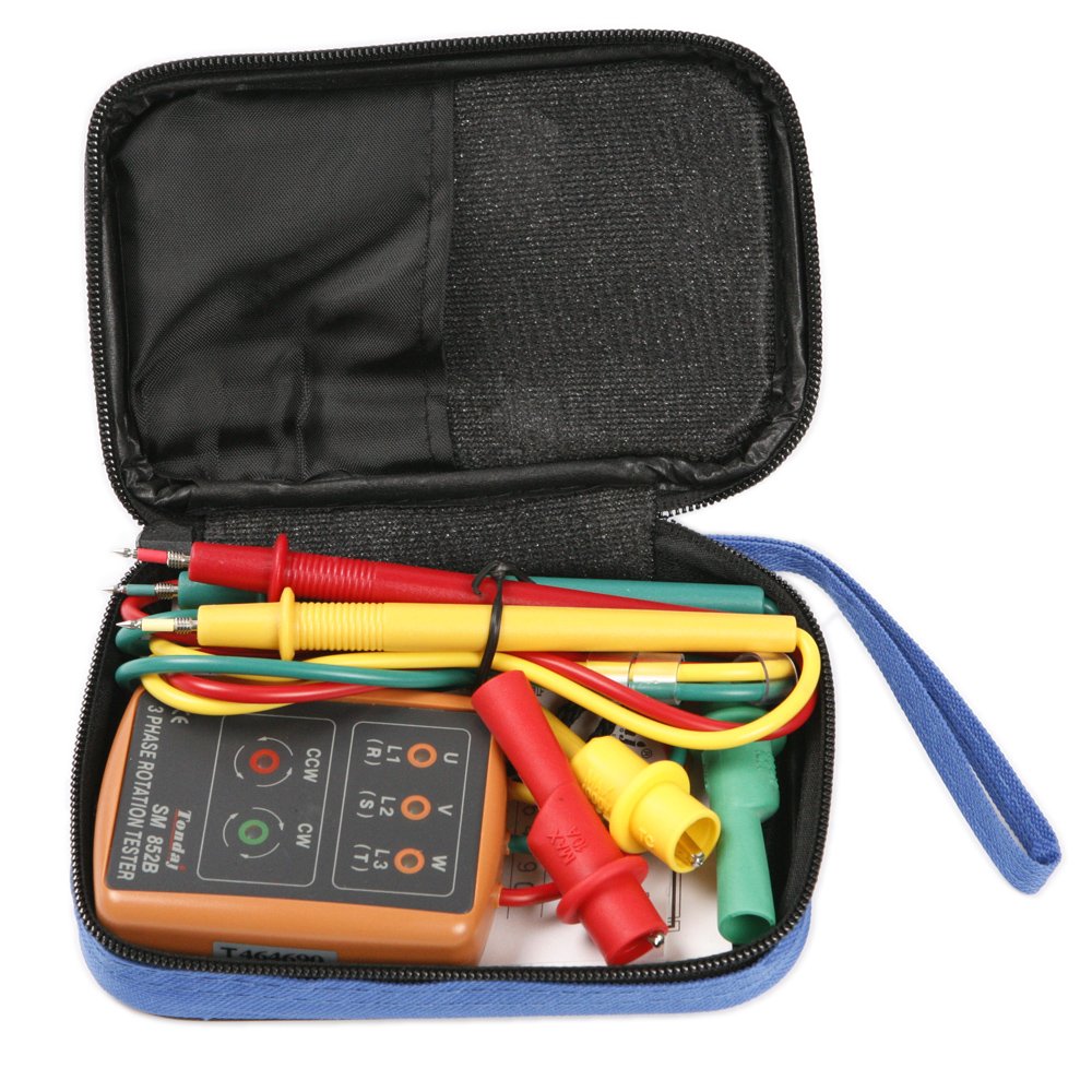 ATOPLEE 3 Phase Sequence Presence Rotation Tester Indicator Detector Meter with LED and Buzzer 60V~600V (3 Phase AC)
