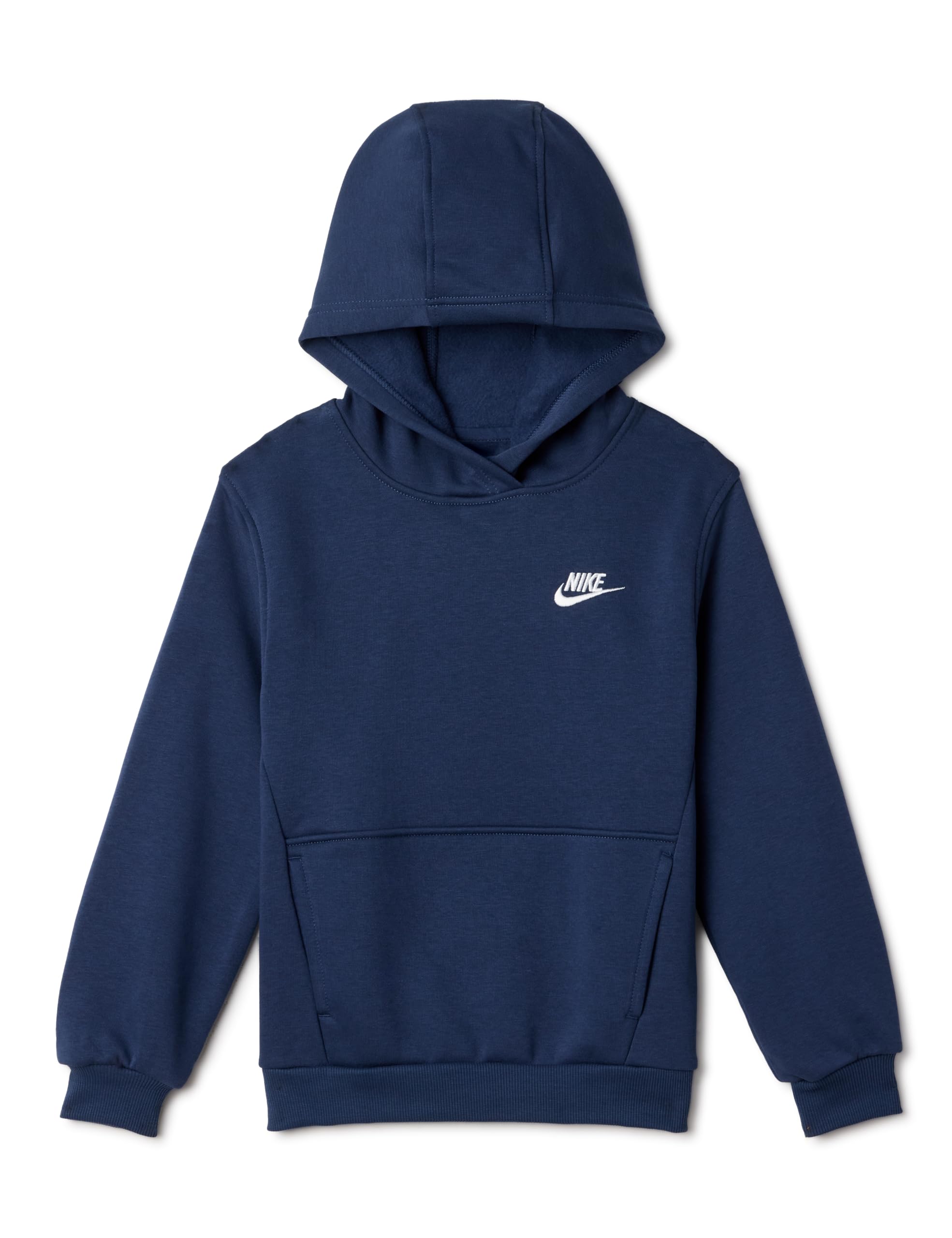 Nike Big Kids Sportswear Club Pullover Hoodie, Midnight Navy/White, Size Xs