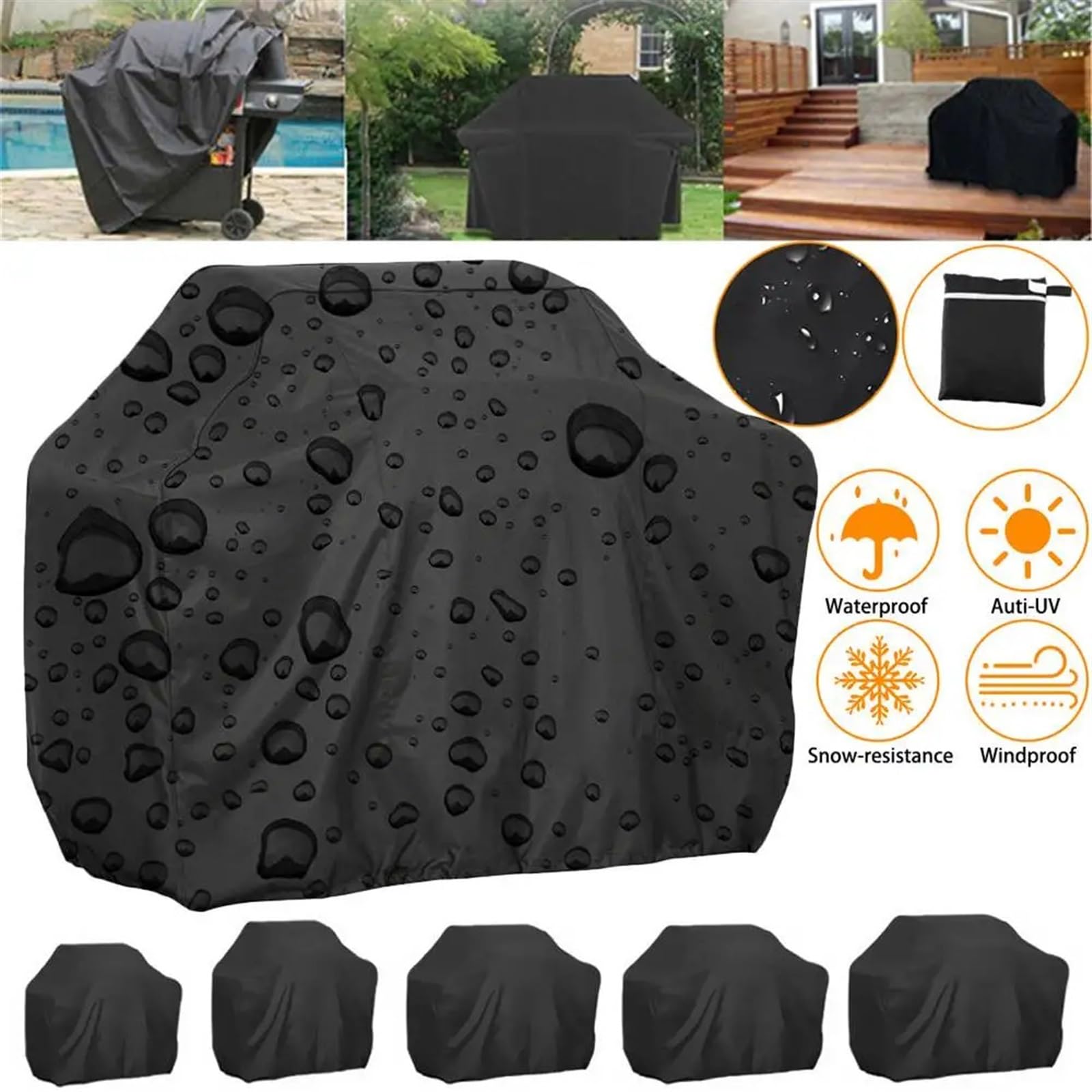 Copertura per Barbecue, Resistente e Impermeabile, per Barbecue a Gas, per Esterni, Protezione per Barbecue.