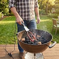 Vista 6 de Encendedor Eléctrico de Carbón de 600W con Luz Indicadora de Alimentación para Parrilla BBQ, Ahumador, Chimenea, Hogar de Fuego, Estufa - Enciende