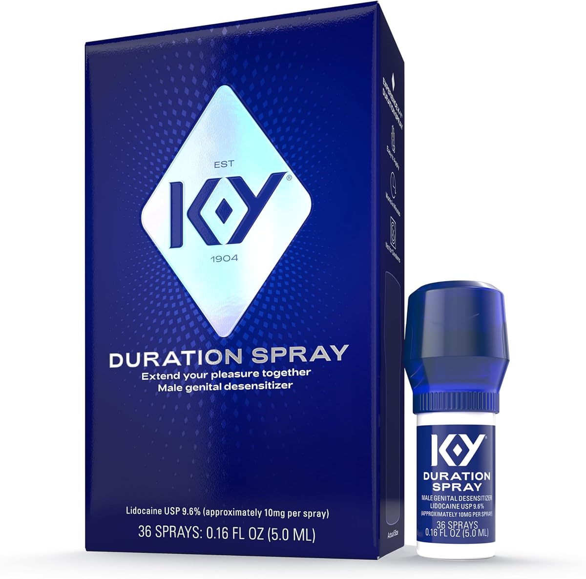 K-Y Duration Delay Spray, Numbing Lidocaine Climax Spray for Men, .16 FL OZ