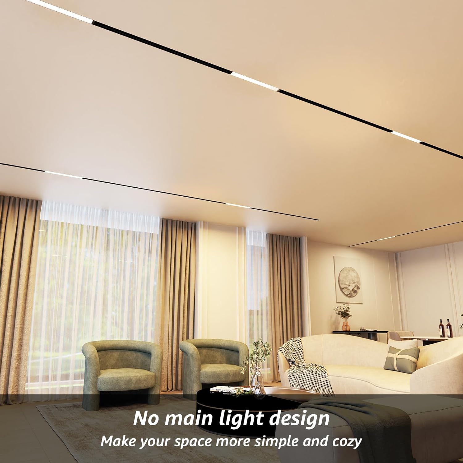 SCON 15W Adjustable CCT Linear LED Flood Light Lamp Head 2-Pack, 24V Magnetic Track Head, 3000K-5000K for Recessed/Ceiling Track Lighting Systems, Track Lighting Fixture for Kitchen Living Room Office