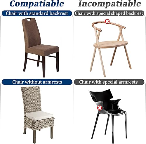 Miniatura 7 de Paquete de 2 fundas de plástico para sillas de comedor de tamaño completo, protectores de asiento de PVC transparente para comedor, fundas