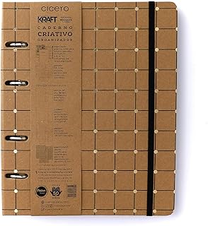Caderno Criativo Argolado Kraft Pautado 17X24 Linha E Ponto, Cicero