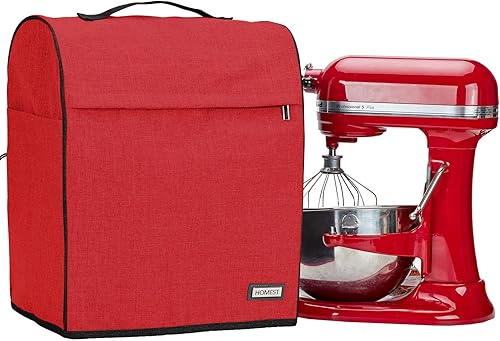 HOMEST - Funda para batidora de pie compatible con KitchenAid Bowl Lift, cubierta antipolvo con bolsillo de cierre para accesorios (pendiente de