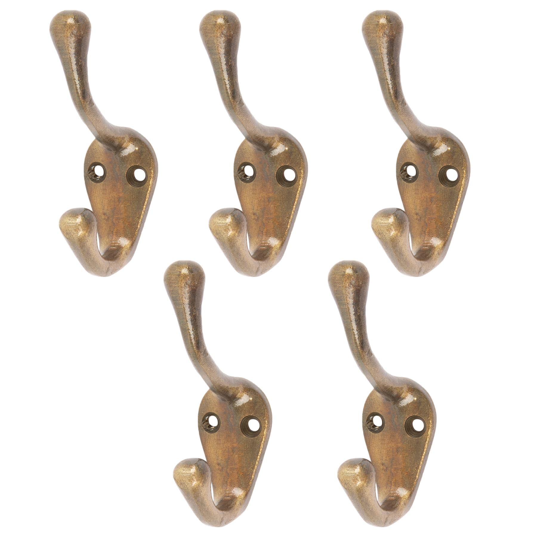 Hammer And Tongs Unisex Gold Narrow Hat & Coat Hook - W25mm X H80mm - Pack Of 5 In | Size: 1000Mm X 1000Mm