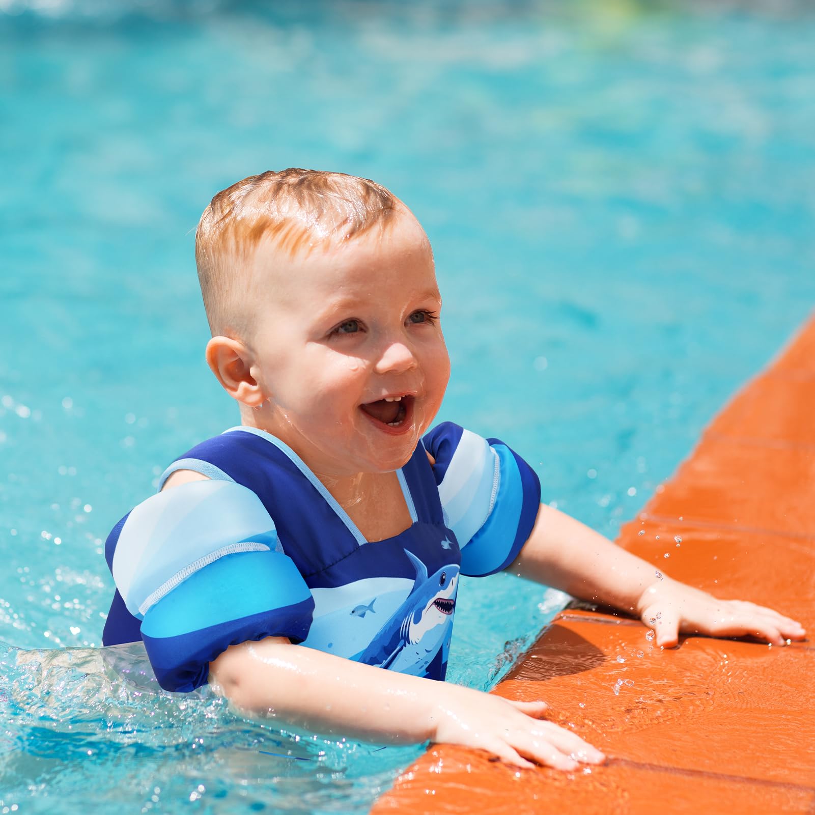 Zeraty Gilet de Natation pour Enfants Flotteurs pour Enfants Bande de Bras de Natation pour Enfants avec Harnais d'épaule, Veste d'aide à la Natation pour Les garçons/Filles de 20 à 50 livres/2-6 Ans