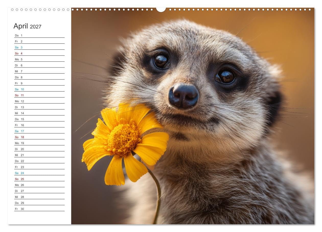 Die Welt der Erdmännchen (hochwertiger Premium Wandkalender 2027 DIN A2 quer), Kunstdruck in Hochglanz: Dieser liebevoll gestaltete Wandkalender ... Tiere der Wüste. (CALVENDO Tiere)