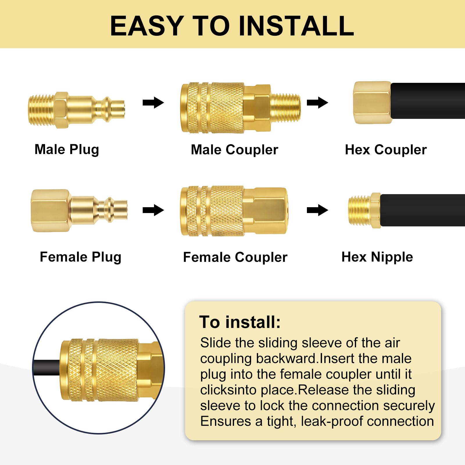 45pcs Air Hose Fittings - Quick Connect Kit -4