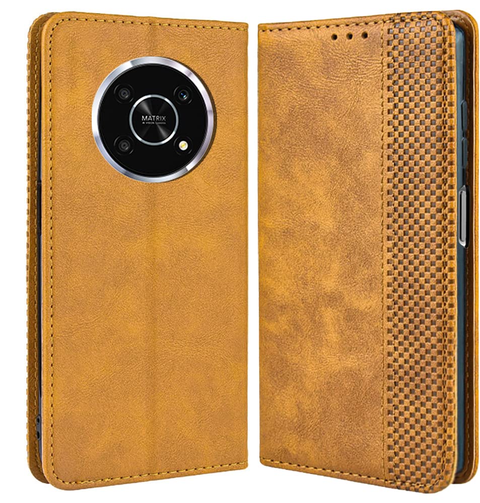 DOINK Cover In Pelle Per Huawei Honor X7 - Custodia Portafoglio Con Slot Carte E Contanti, Rosso, Retro, Con Supporto
