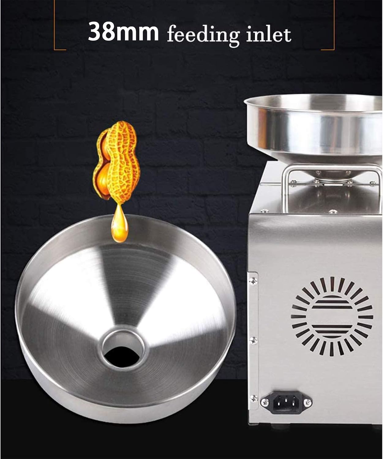 Oil Press Machine Stainless Steel Household 610W Oil Press with Intelligent Temperature Control System Suitable for Peanut Pecans Flax Seeds Almonds Canola Soybean