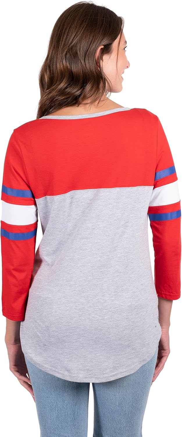 Ultra Game Women's NBA Official Standard T Raglan Baseball 3/4 Long Sleeve Tee Shirt - Image 2