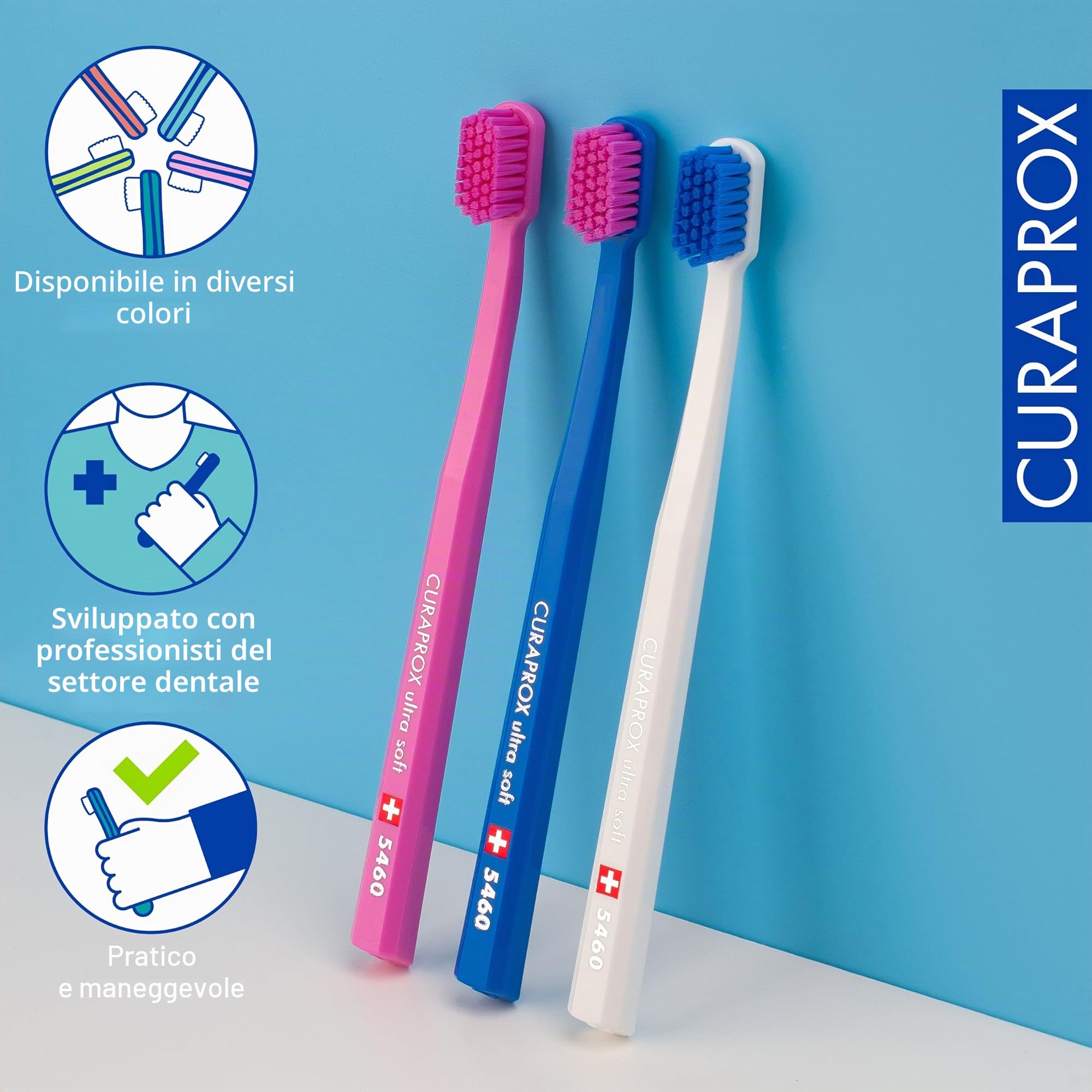 Curaprox CS 5460 Spazzolino ultra-morbido Gomma per adulti e cura dei denti Setole Curen pulizia delicata