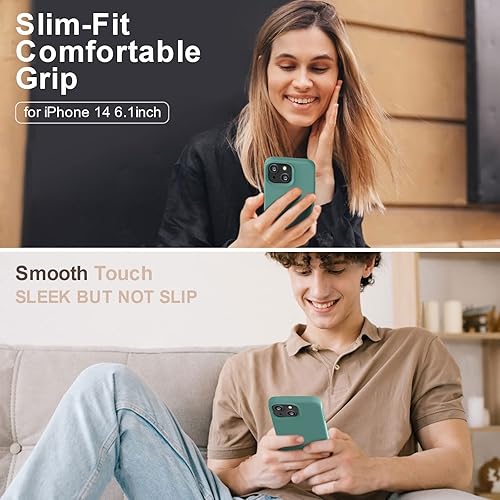 Miniatura 2 de Vooii Funda compatible con iPhone 14, silicona líquida sedosa al tacto, forro de microfibra suave antiarañazos, ultra delgada, a prueba de golpes,