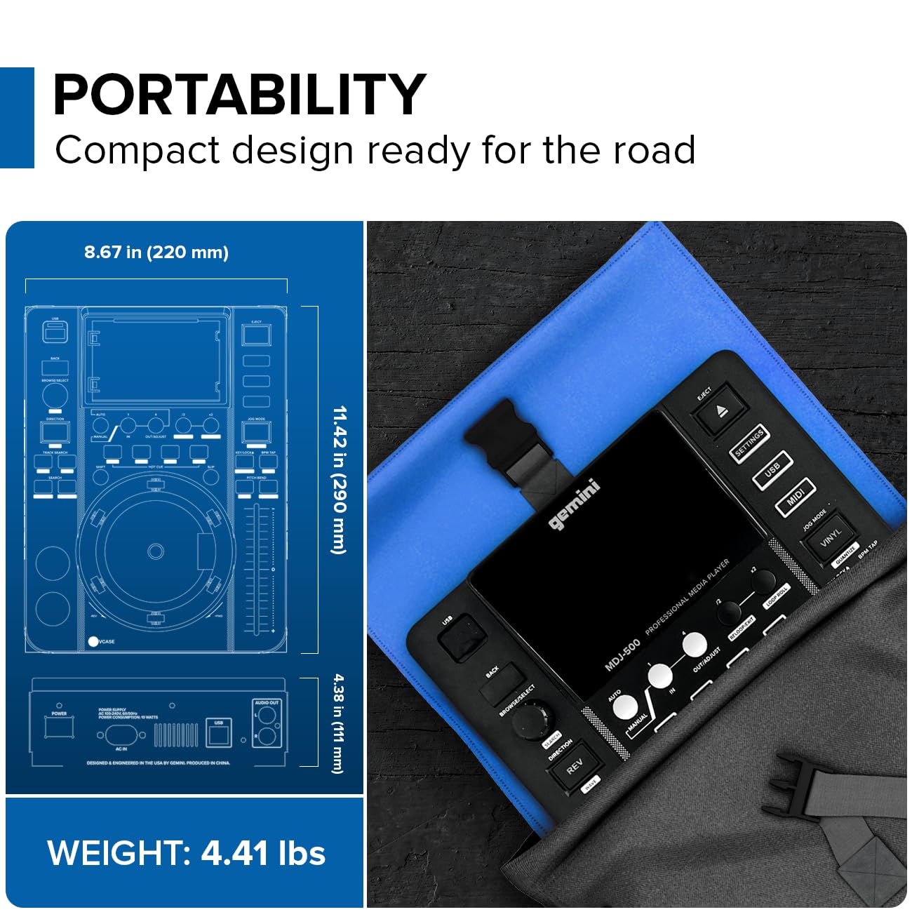Gemini MDJ-500 / USBDJプレーヤー GEMINI MDJ500 Lecteur multimédia USB professionnel : Amazon.ca