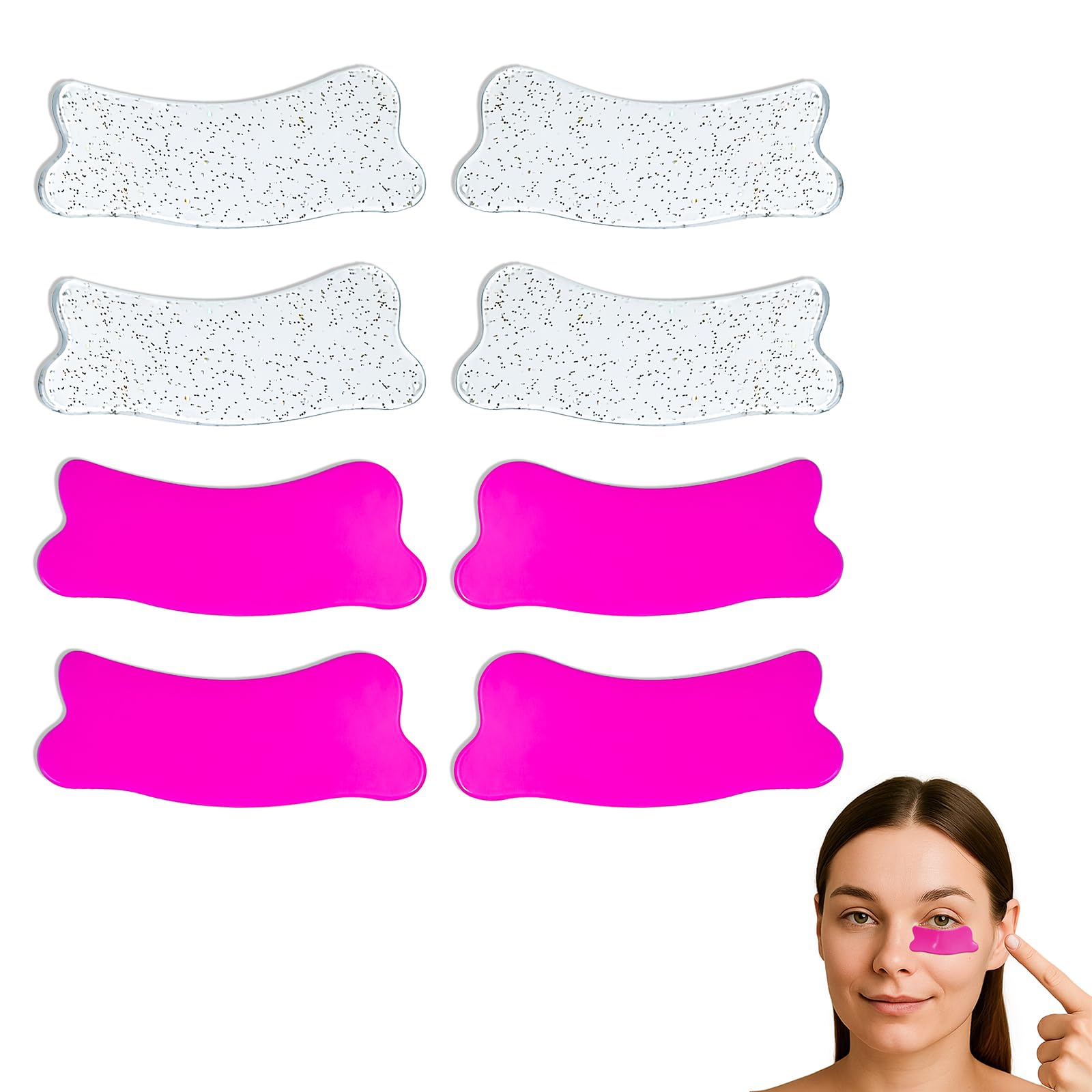 Libeauty Bigodini Laminazione Ciglia, 4 Paia Patch Occhi Riutilizzabili, Ciglia Bigodino Perm Pad, Silicone Eyelash Patches, Super Adesivi, Per Il Fai Da Te in Salone E a Casa