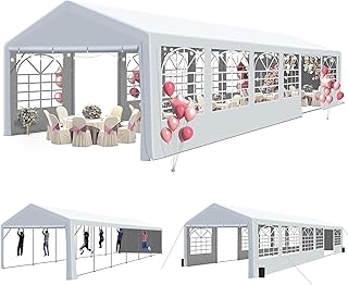 GARTOO 20' x 40' Canopy Party Tent - Heavy Duty Outdoor Wedding Gazebo with 4 Sand Bags, Event Shelter Canopy for Outdoor Event, Wedding, Birthday Party