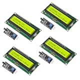 4Pcs LCD1602 1602 LCD Module Green Screen 16x2 Character LCD Display with IIC I2C Serial Interface Adapter Module