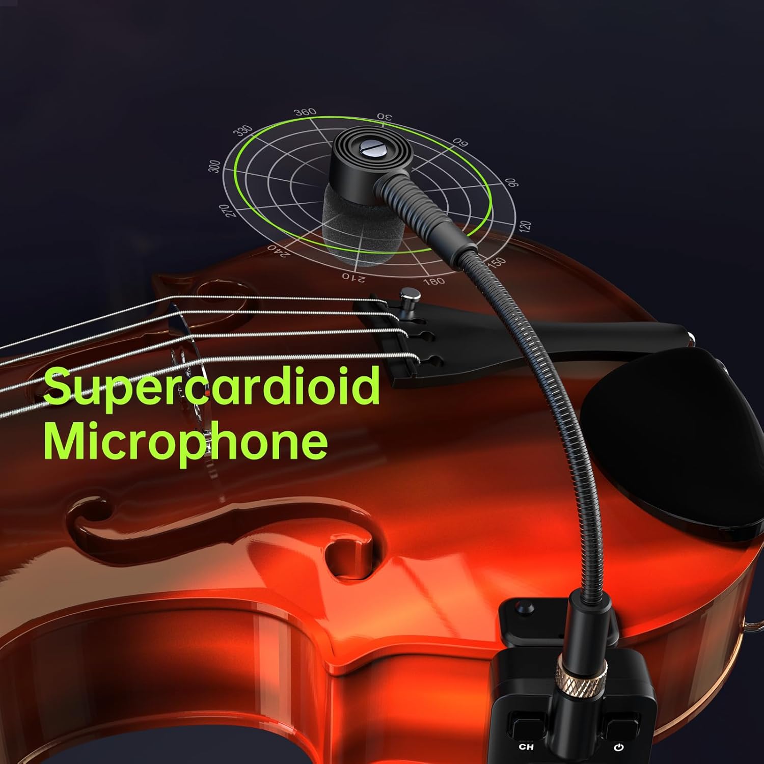 Xvive U9 Violin Mandolin Instrument Microphone Wireless System 2.4 GHz Wireless Microphone Transmitter and Receiver for Violin and Viola, Mandolin