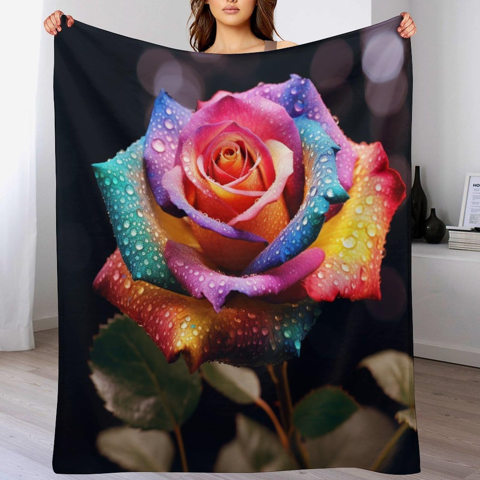Couverture polaire flannel rose plaid canapé luxe de 130x180cm