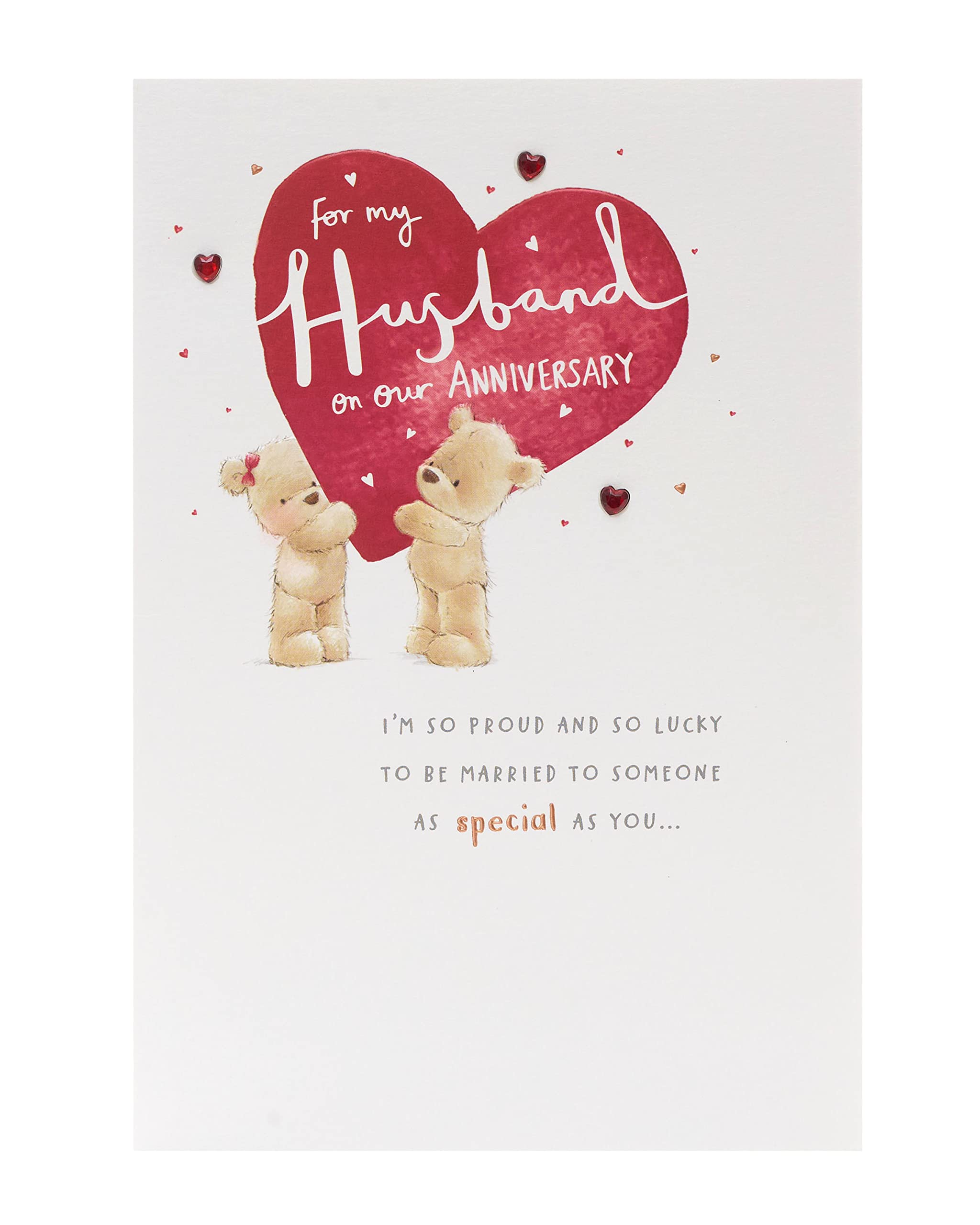 Hochzeitstagskarte Für Ehemann – Süße Teddybär-Karte Mit Umschlag (14,9x22,9 Cm)
