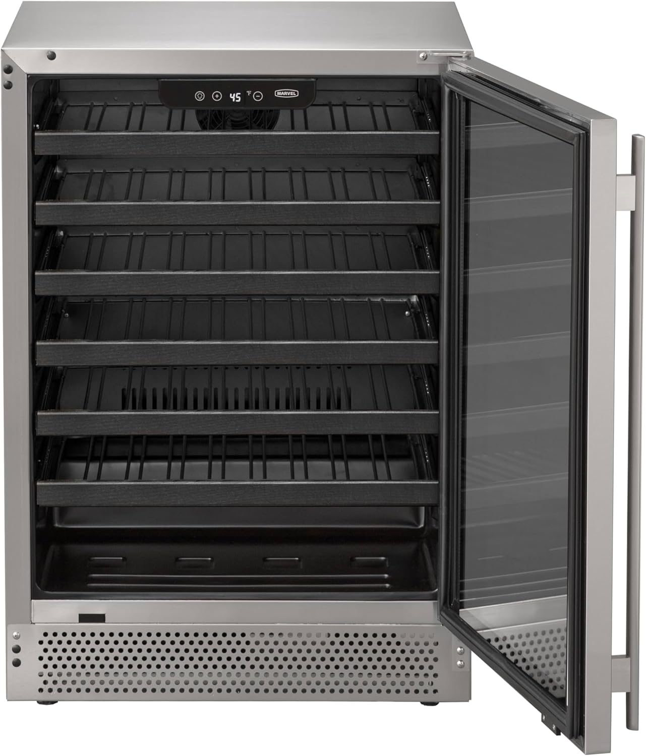 Marvel Northland Collection 24” Single Zone Undercounter Wine Refrigerator, 6 Full-Extension Wine Racks, Stores up to 49 Bottles of Wine, Indoor/Outdoor Rated